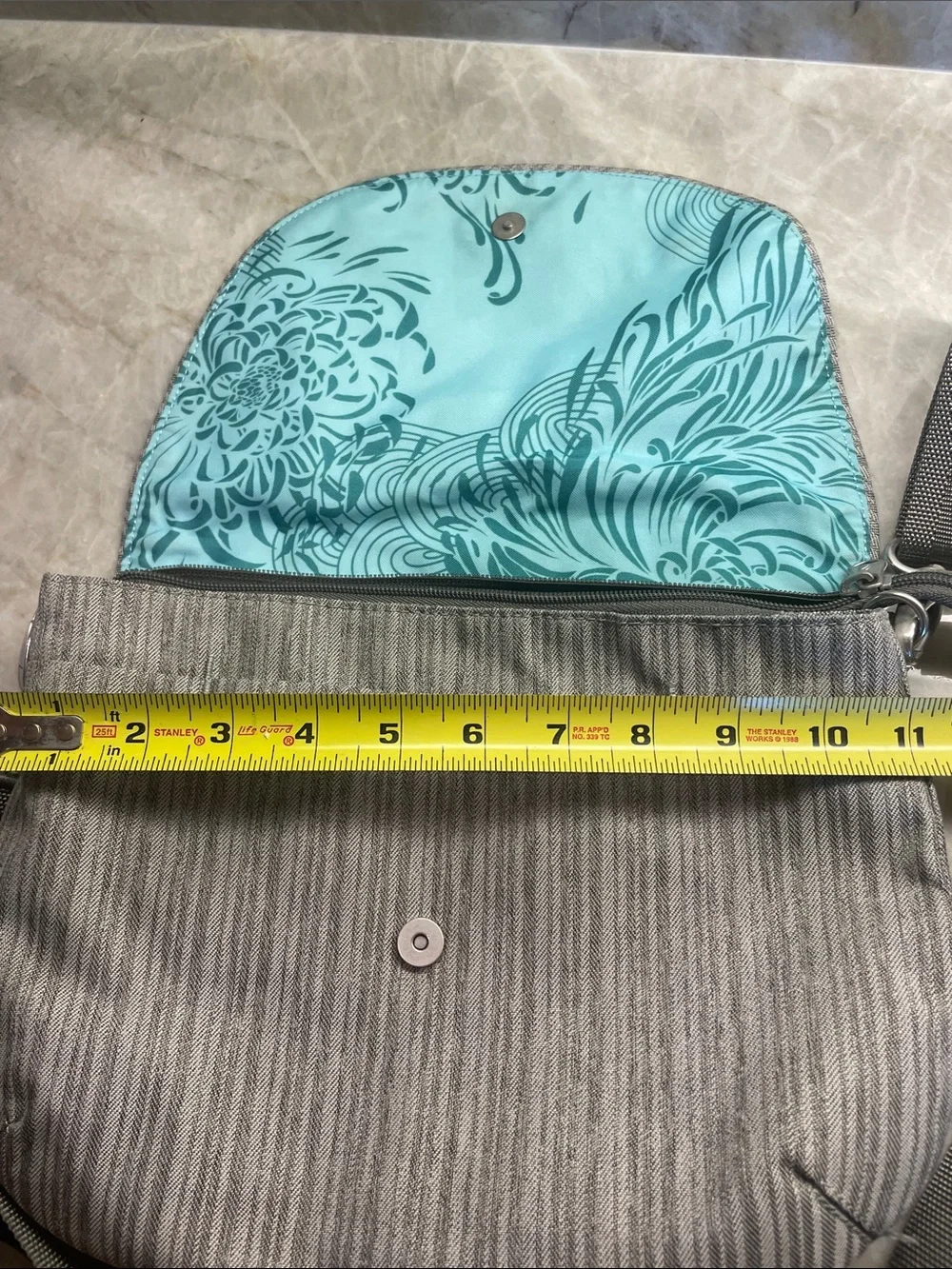 Haiku Grey Striped Crossbody Bag - Lightweight Everyday Shoulder Bag